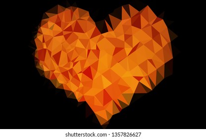 Light Orange vector abstract polygonal texture. A sample with polygonal shapes. Completely new template for your business design.