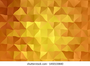 Light Orange vector abstract polygonal background. Triangular geometric sample with gradient.  Textured pattern for your backgrounds.