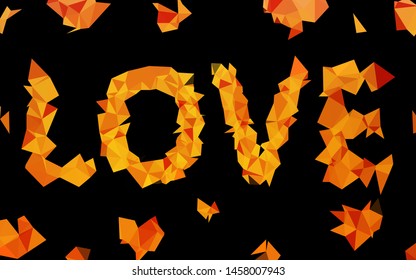 Light Orange vector abstract polygonal cover. An elegant bright illustration with gradient. Triangular pattern for your business design.