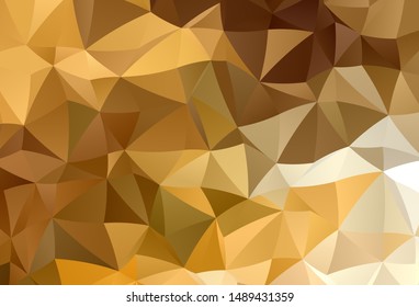 Light Orange vector abstract polygonal pattern. Polygonal abstract illustration with gradient. Best triangular design for your business.