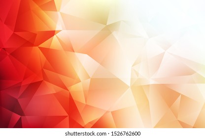 Light Orange vector abstract polygonal background. Shining colorful illustration with triangles. New template for your brand book.