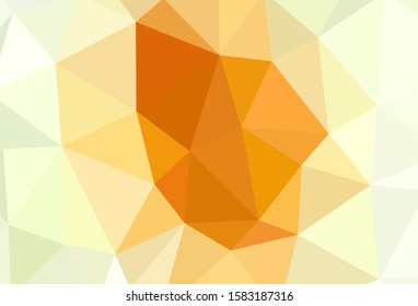 Light Orange vector abstract polygonal pattern. Glitter abstract illustration with an elegant triangles. Brand new design for your business.