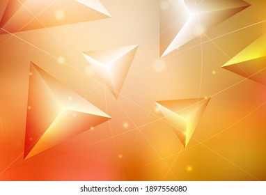 Plantilla poligonal abstracta de vector de naranja claro. Ilustración colorida en estilo abstracto con triángulos. Patrón para el fondo de un libro de marca.