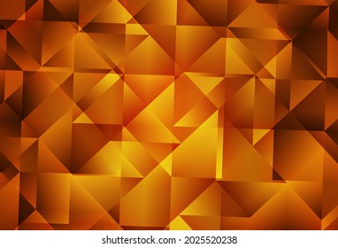 Light Orange vector abstract polygonal template. Triangular geometric sample with gradient.  Best triangular design for your business.