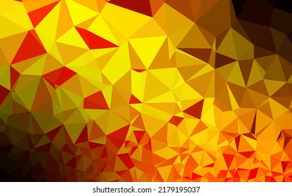 Light Orange Vector Abstract Polygonal Layout. Colorful Abstract Illustration With Gradient. Triangular Pattern For Your Business Design.