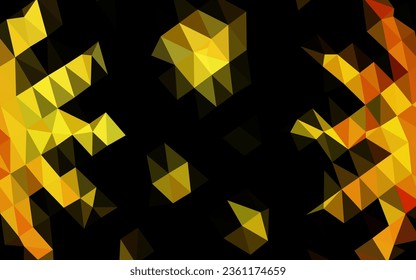 Textura poligonal abstracta vectorial naranja ligera. Una ilustración de color completamente nueva en un estilo vago. Patrón triangular para el diseño de su negocio.