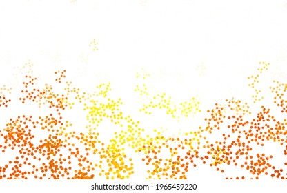 Light Orange vector backdrop with artificial intelligence data. Colored AI structure with gradient lines and dots. Design for depiction of cyber innovations.