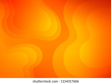 Light Orange vector backdrop with bent lines. Modern gradient abstract illustration with bandy lines. A completely new marble design for your business.