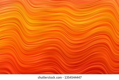 Light Orange vector backdrop with bent lines. A sample with blurred bubble shapes. The best blurred design for your business.