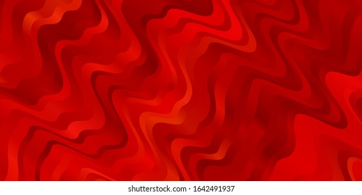 Light Orange vector backdrop with bent lines. Colorful abstract illustration with gradient curves. Best design for your ad, poster, banner.