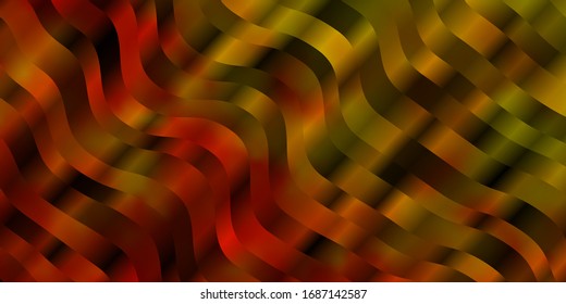 Light Orange vector backdrop with bent lines. Colorful illustration in circular style with lines. Pattern for commercials, ads.