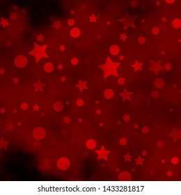 Light Orange vector backdrop with circles, stars. Colorful illustration with gradient dots, stars. Design for wallpaper, fabric makers.