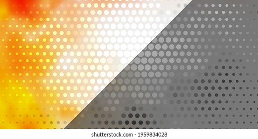 Light Orange vector backdrop with circles. Glitter abstract illustration with colorful drops. Design for posters, banners.