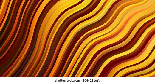 Light Orange vector backdrop with circular arc. Colorful illustration in abstract style with bent lines. Best design for your posters, banners.