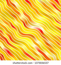 Light Orange vector backdrop with curved lines. Illustration in halftone style with gradient curves. Pattern for websites, landing pages.