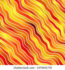 Light Orange vector backdrop with curved lines. Bright sample with colorful bent lines, shapes. Pattern for booklets, leaflets.