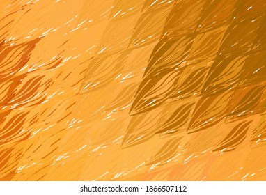 Light Orange vector backdrop with curved lines. A sample with colorful lines, shapes. Texture for booklets, leaflets.