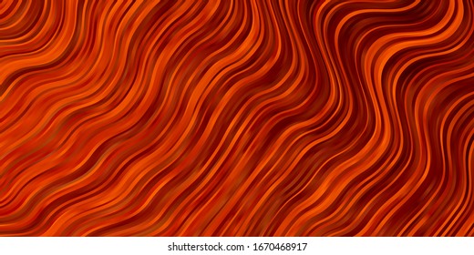 Light Orange vector backdrop with curves. Colorful illustration in circular style with lines. Best design for your posters, banners.