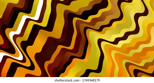 Light Orange vector backdrop with curves. Abstract gradient illustration with wry lines. Template for your UI design.