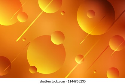 Light Orange vector backdrop with dots. Blurred decorative design in abstract style with bubbles. New design for ad, poster, banner of your website.
