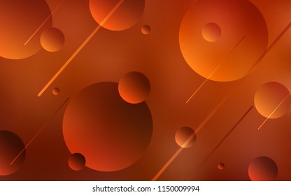 Light Orange vector backdrop with dots. Modern abstract illustration with colorful water drops. Pattern can be used as texture of wallpapers.