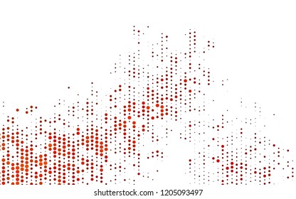 Light Orange vector backdrop with dots. Abstract illustration with colored bubbles in nature style. Design for business adverts.