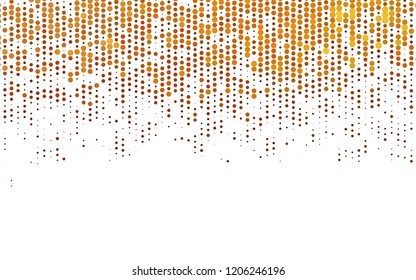 Light Orange vector backdrop with dots. Glitter abstract illustration with blurred drops of rain. Pattern for ads, leaflets.