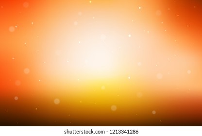 Light Orange vector backdrop with dots. Illustration with set of shining colorful abstract circles. Pattern can be used as texture of wallpapers.