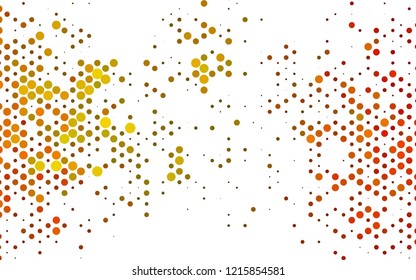 Light Orange vector backdrop with dots, spots. Blurred decorative design in abstract style with bubbles. Design for posters, banners.