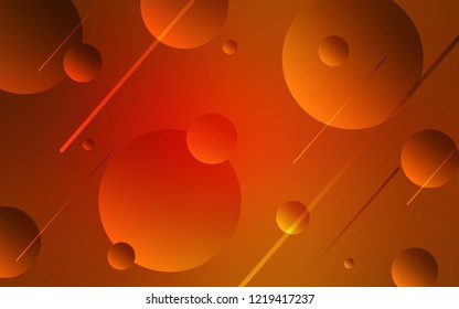 Light Orange vector backdrop with dots. Abstract illustration with colored bubbles in nature style. Pattern can be used for futuristic ad, booklets.