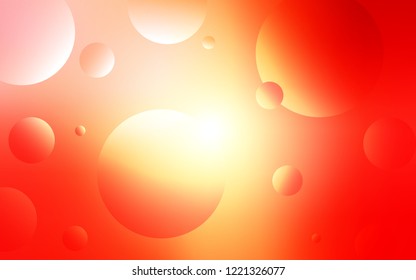 Light Orange vector backdrop with dots. Blurred bubbles on abstract background with colorful gradient. Pattern can be used for beautiful websites.