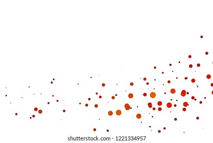 Light Orange vector backdrop with dots, spots. Modern abstract illustration with colorful water drops. Pattern for beautiful websites.