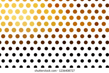 Light Orange vector backdrop with dots. Beautiful colored illustration with blurred circles in nature style. Pattern for ads, leaflets.