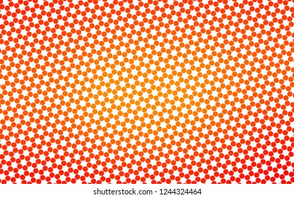 Light Orange vector backdrop with dots. Beautiful colored illustration with blurred circles in nature style. Pattern for ads, booklets.