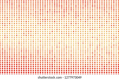 Light Orange vector backdrop with dots. Glitter abstract illustration with blurred drops of rain. Template for your brand book.