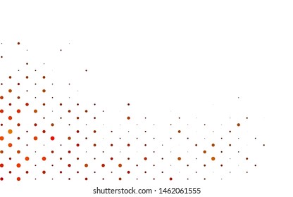 Light Orange vector backdrop with dots. Glitter abstract illustration with blurred drops of rain. Pattern of water, rain drops.