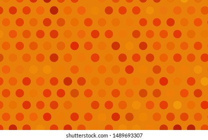 Light Orange vector backdrop with dots. Beautiful colored illustration with blurred circles in nature style. Pattern for beautiful websites.