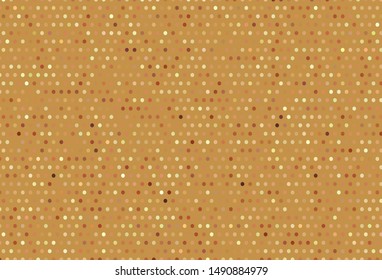 Light Orange vector backdrop with dots. Modern abstract illustration with colorful water drops. Pattern for textures of wallpapers.