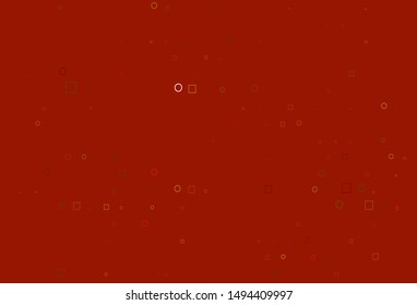 Light Orange vector backdrop with dots, spots, cubes. Abstract backdrop with colorful circles, rectangles. Completely new template for your brand book.