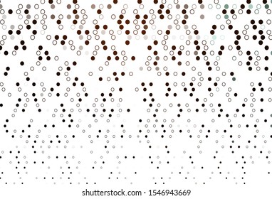 Light Orange vector backdrop with dots. Illustration with set of shining colorful abstract circles. Template for your brand book.