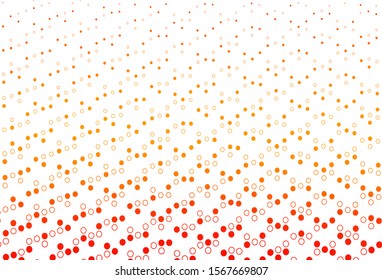 Light Orange vector backdrop with dots. Abstract illustration with colored bubbles in nature style. Pattern for ads, leaflets.