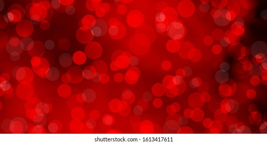 Light Orange vector backdrop with dots. Abstract colorful disks on simple gradient background. New template for a brand book.