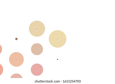 Light Orange vector backdrop with dots. Blurred bubbles on abstract background with colorful gradient. Design for your business advert.