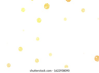 Light Orange vector backdrop with dots. Blurred bubbles on abstract background with colorful gradient. Pattern for futuristic ad, booklets.