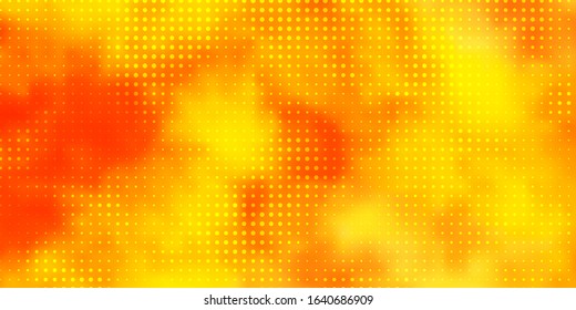 Light Orange vector backdrop with dots. Glitter abstract illustration with colorful drops. Pattern for wallpapers, curtains.