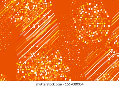 Light Orange vector backdrop with dots. Beautiful colored illustration with blurred circles in nature style. Pattern for futuristic ad, booklets.
