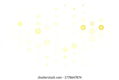 Light Orange vector backdrop with dots. Glitter abstract illustration with blurred drops of rain. Pattern for textures of wallpapers.