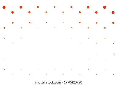 Light orange vector backdrop with dots. Modern abstract illustration with colorful water drops. Pattern of water, rain drops.