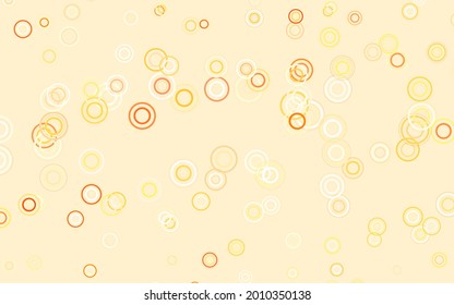 Light Orange vector backdrop with dots. Abstract illustration with colored bubbles in nature style. New template for your brand book.