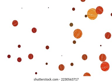 Light orange vector backdrop with dots. Blurred bubbles on abstract background with colorful gradient. Design for posters, banners.